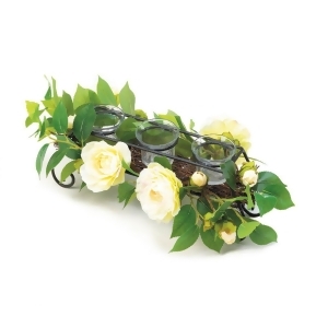 White Faux Floral Candle Holder - All
