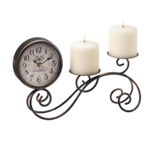 Scrollwork Table Clock Candle Holder - All