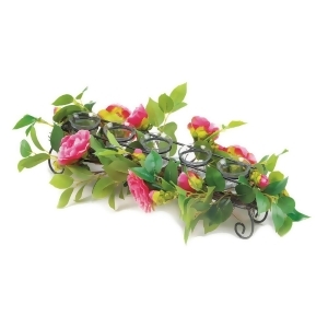Pink Faux Floral Candle Holder - All