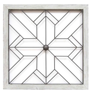 Stratton Home Decor Square Metal and Wood Art Deco Wall Decor - All