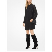Embellished Georgette Tie-Neck Shirtdress Embellished Georgette Tie-Neck Shirtdress