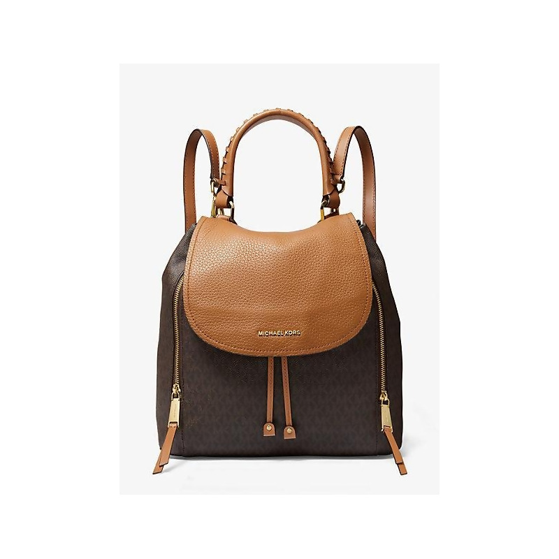 Mk viv 2025 large leather backpack