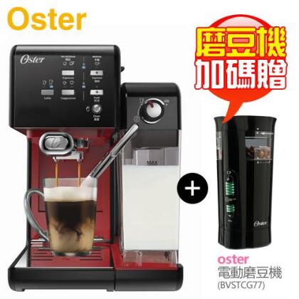 【加碼送★電動磨豆機】美國 Oster ( BVSTEM6701B ) 5+隨享咖啡機(義式+膠囊)-美式搖滾黑 -原廠公司貨 