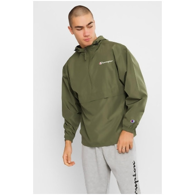 champion windbreaker mens olive