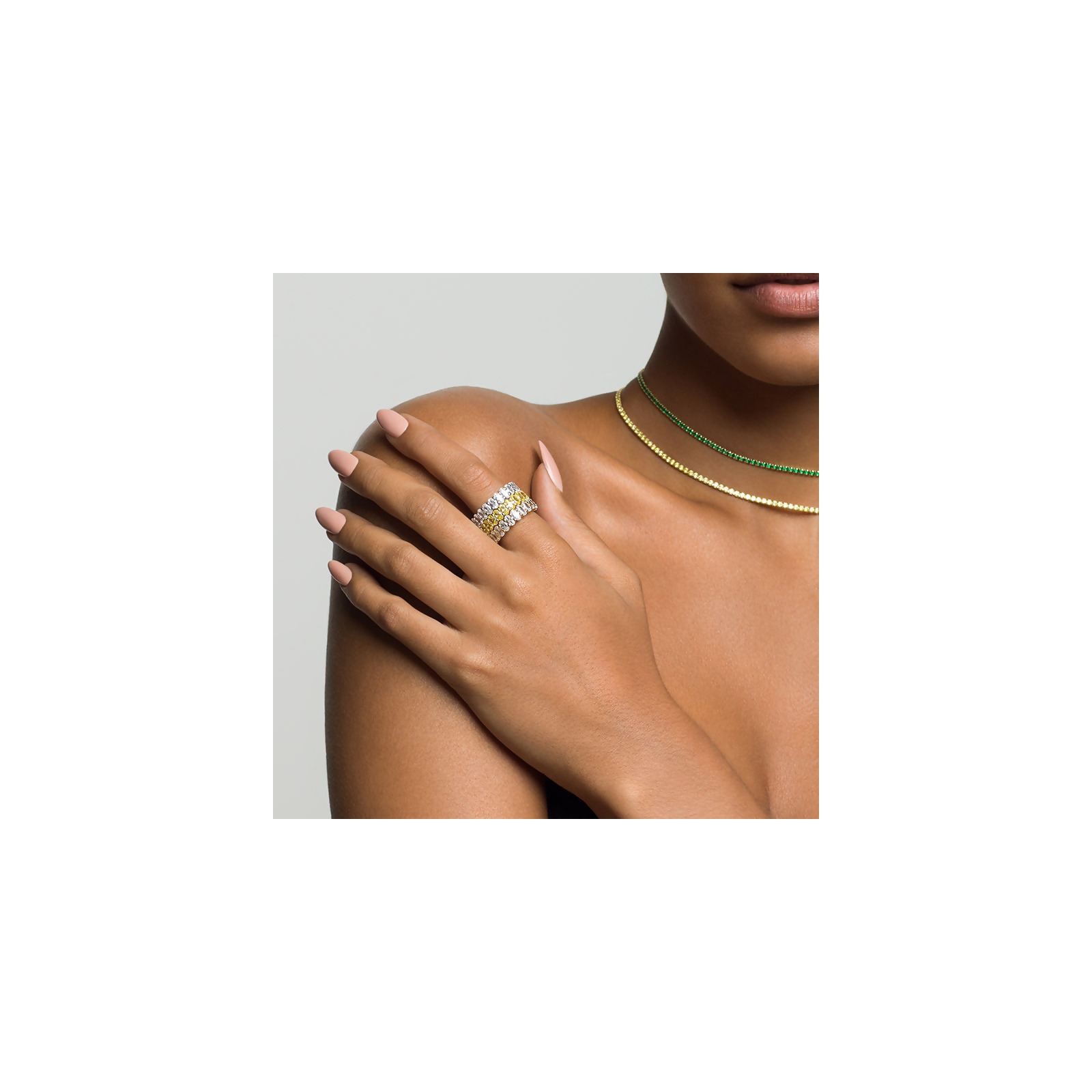 SIERRA - Round Cut Tennis Choker Blow Out Special