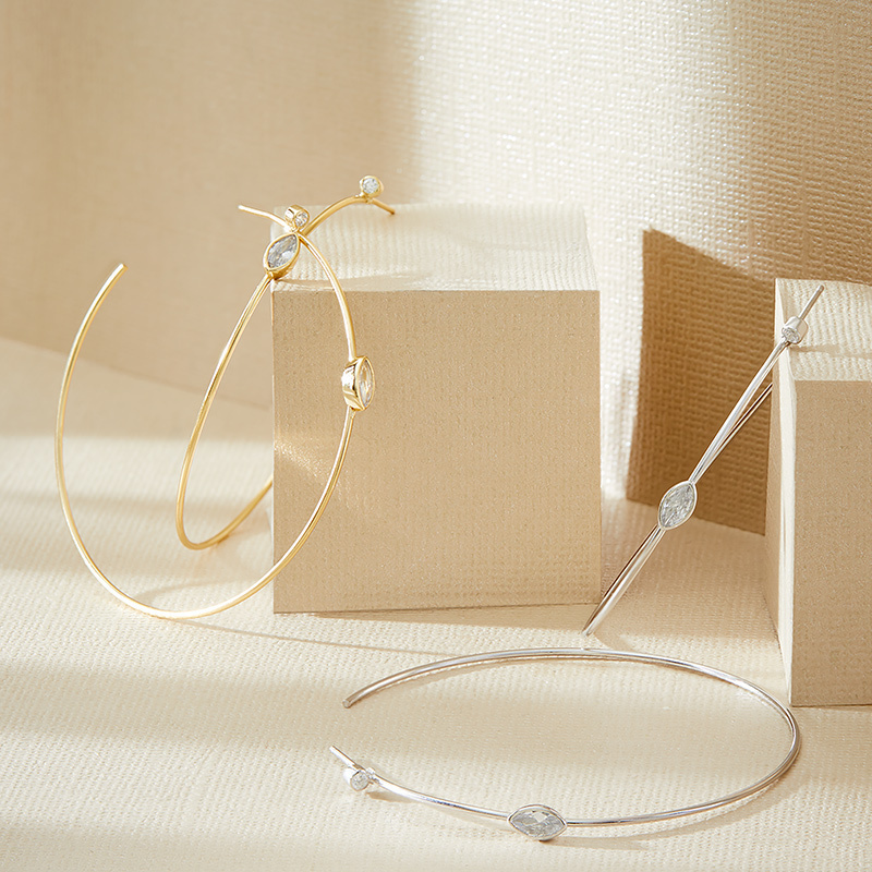JEN - Slender Marquise Hoops Blow Out Special