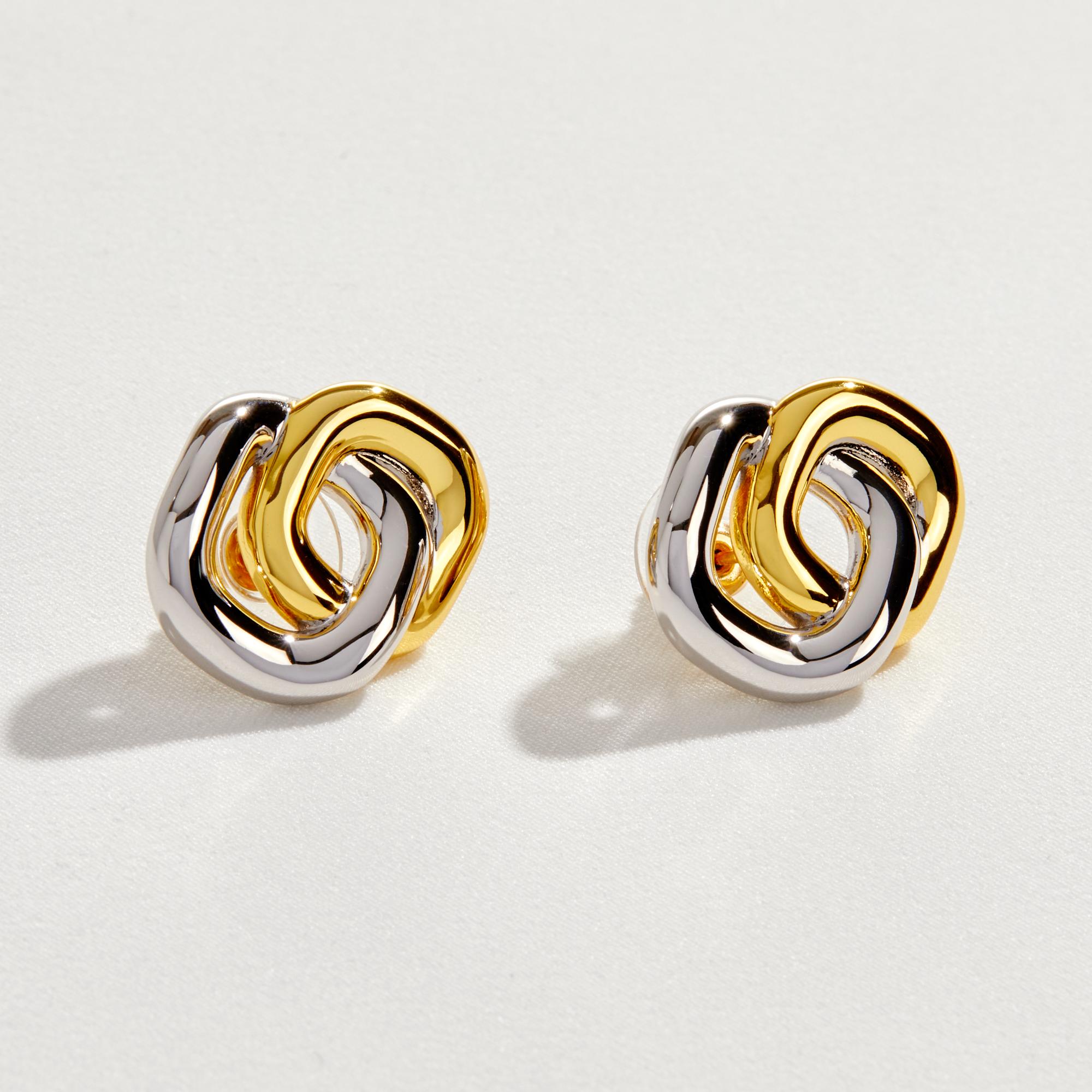 KYLIE – Two-Tone Double Square Earrings