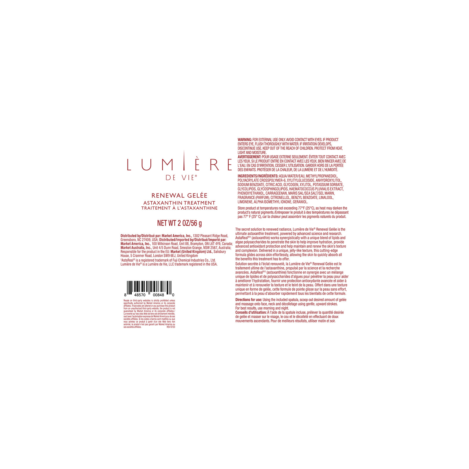 Lumière de Vie® Renewal Gelée (Astaxanthin Treatment)