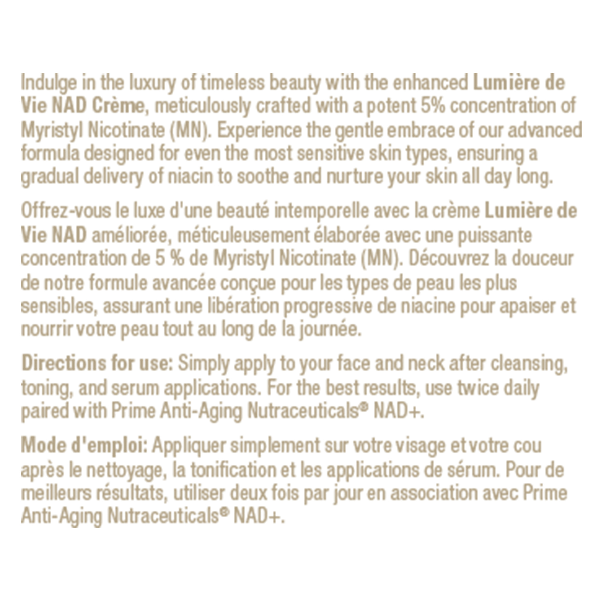 Lumière de Vie® NAD細胞煥新活膚面霜