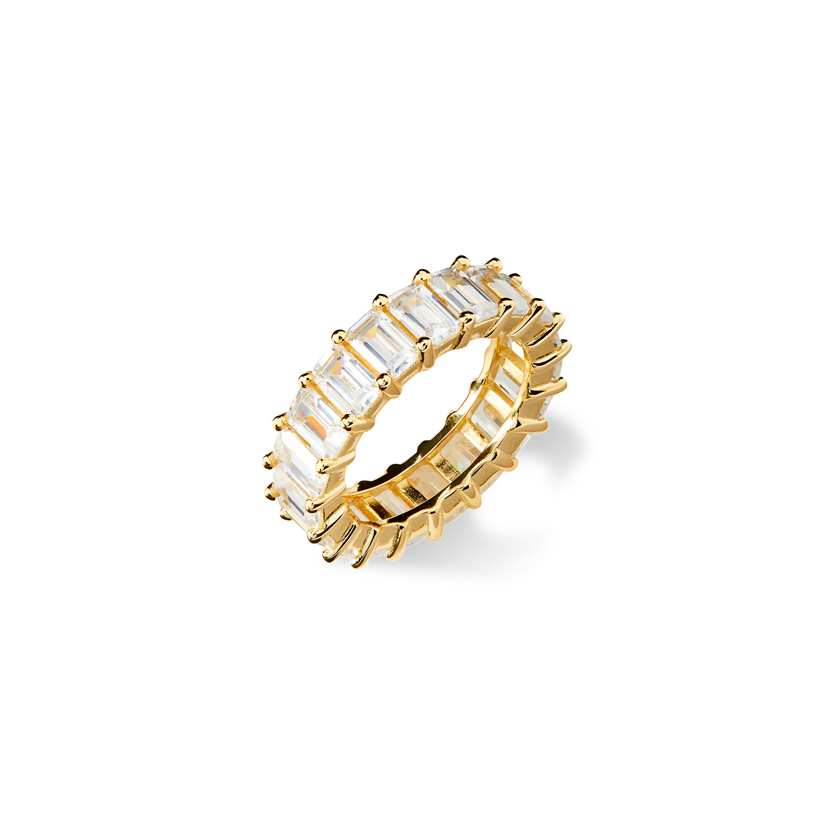 AMBER - Emerald Cut Eternity Band