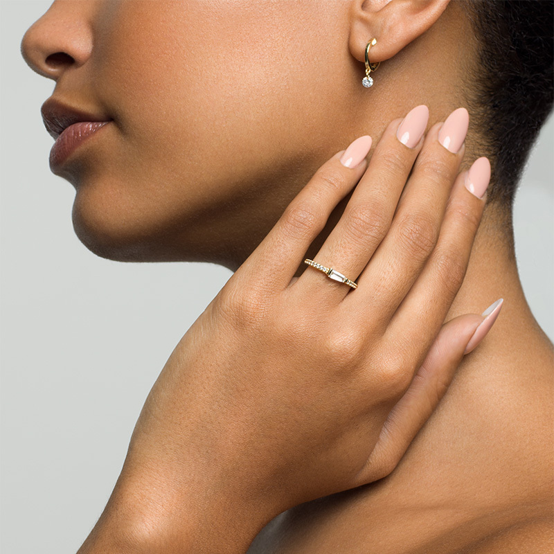 ZOE - Tapered Baguette Pave Ring