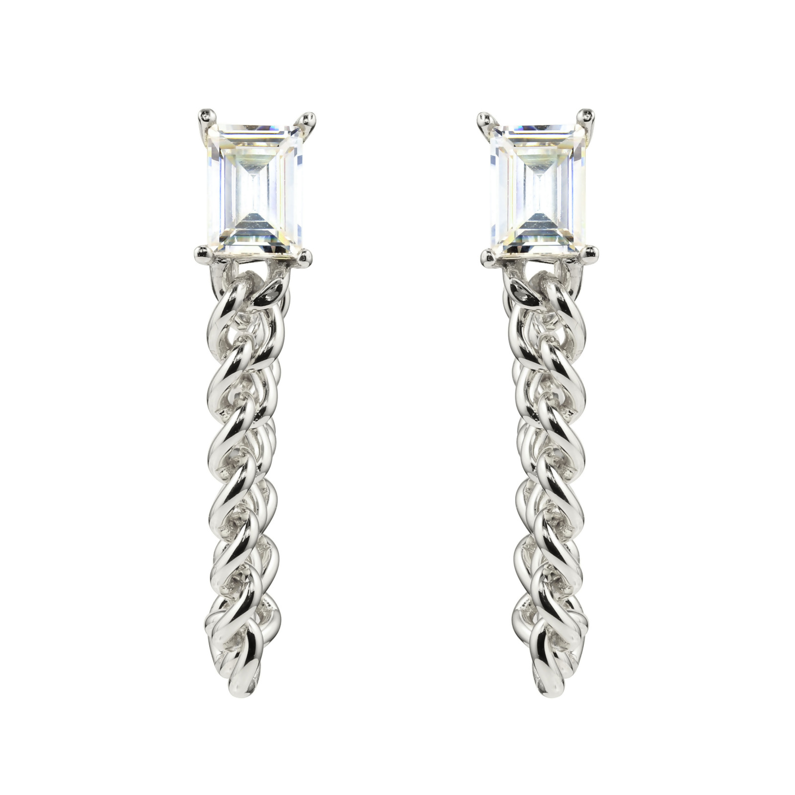 EMERSON – Emerald Cut Rope Loop Earrings