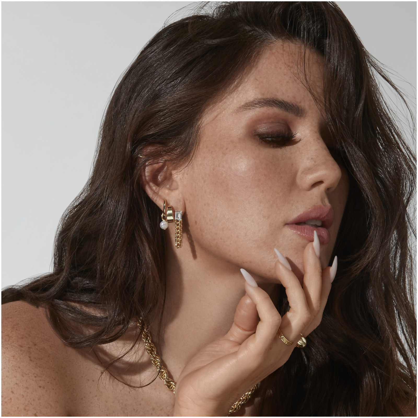 EMERSON – Emerald Cut Rope Loop Earrings
