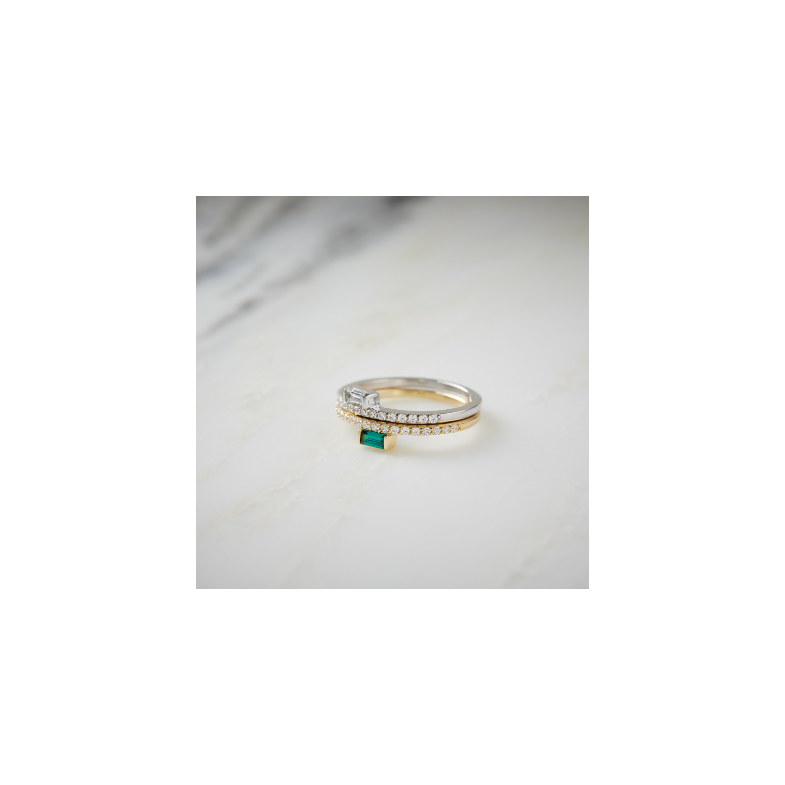 CELIA - Baguette Ring With Sparkle - Final Sale