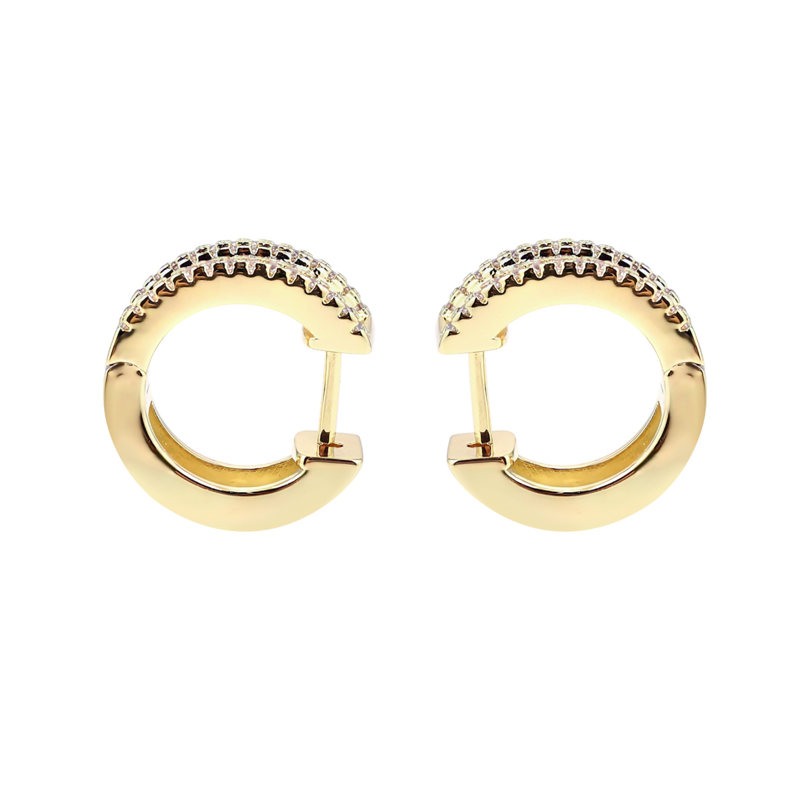 OPHELIA – Baguette Channel Set Huggie Earrings