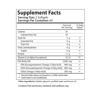Heart Health&trade; Essential Omega III Fish Oil with Vitamin E
