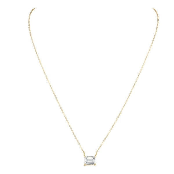 LAYERED X ELLE PEONY - Emerald Cut Solitaire Pendant