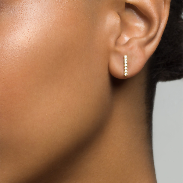 CLAIRE - 明亮長型鑲鑽穿式耳環