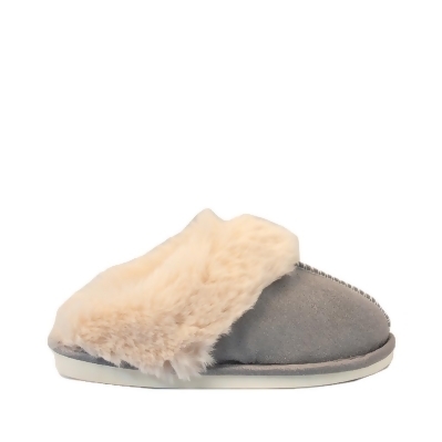 FLOOF Women's Warm Plush Furry Slippers in Light Grey 