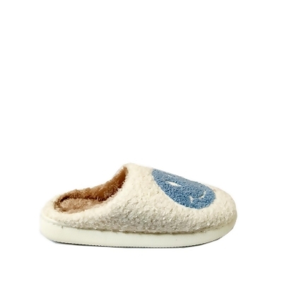 FLOOF Adult Fluffy Face Slippers in Blue 