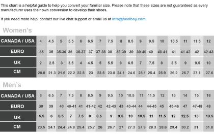 Camper Shoe Size Chart | sites.unimi.it