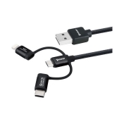 XPower 1.2m 3合1 USB 高速傳輸充電尼龍線 XP-AA3I11_2 (5色) - 黑色 XPower 1.2m 3合1 USB 高速傳輸充電尼龍線 XP-AA3I11_2 (5色) - 黑色