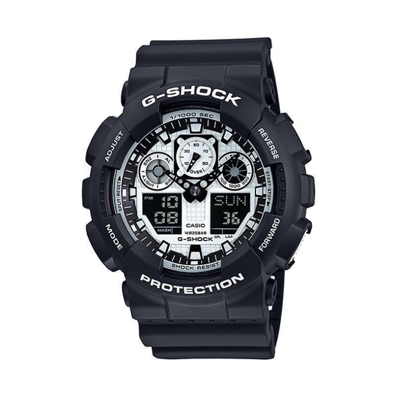 树脂表带 矿物玻璃 手表 by casio 卡西欧 casio g-shock ga-100bw-1a