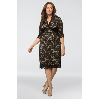 Scalloped Boudoir Lace Plus Size Cocktail Dress Style 12060902