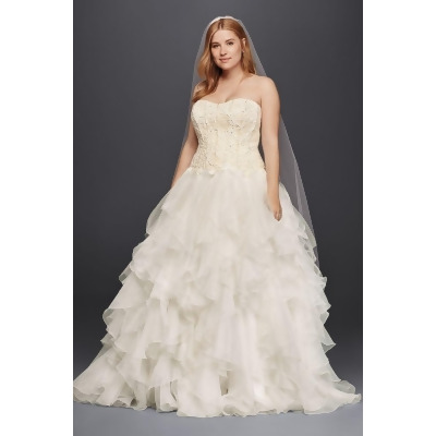 Oleg Cassini Organza Ruffle Skirt Wedding Dress Style 8cwg568 From