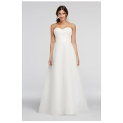 Sample As-is Strapless Tulle Wedding Dress with Lace Style AI10012384 David/'s Bridal