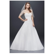 Sample As-is Strapless Tulle Wedding Dress with Lace Style AI10012384 David/'s Bridal