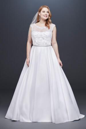 satin cap sleeve wedding dress