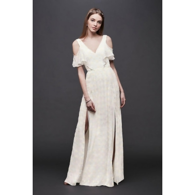 Chiffon Eyelet Sheath Wedding Dress With Ruffles Style Ds870038 From