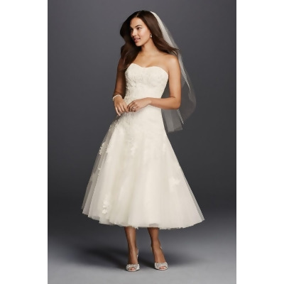 As Is Oleg Cassini Tea Length Wedding Dress Style Ai14010522 From