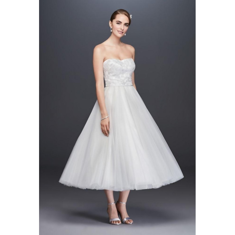 david's bridal tea length wedding dress