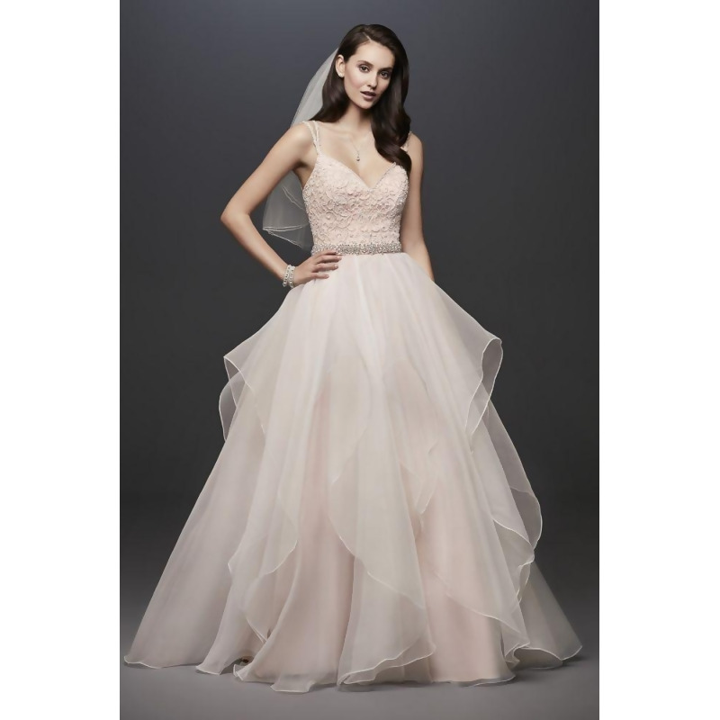 garza ball gown wedding dress with double straps