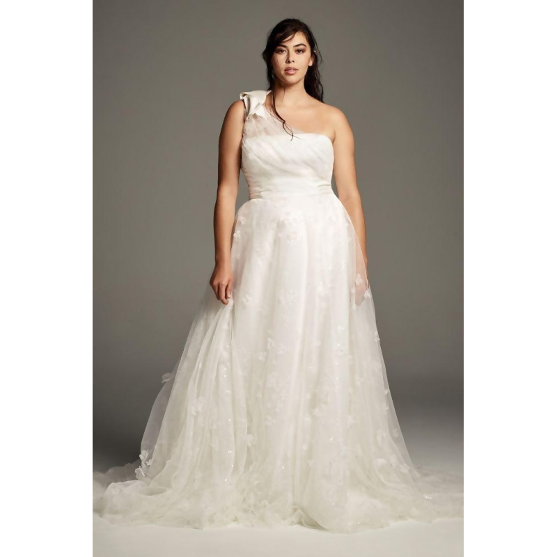 david's bridal vera wang one shoulder