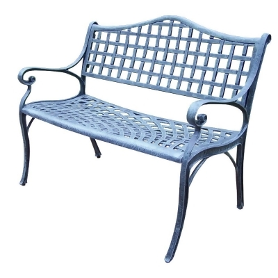 Elite Cast Aluminum Patio Settee Bench Verdi Gray From Target At