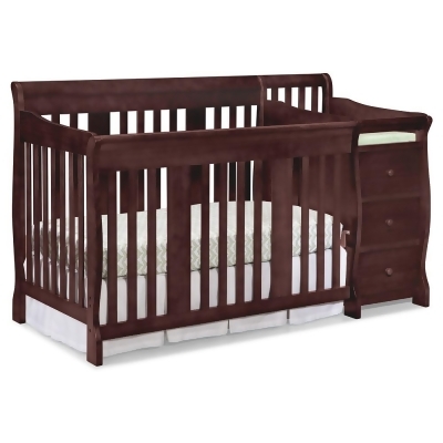 Stork Craft Portofino 4 In 1 Convertible Crib And Changer Cherry