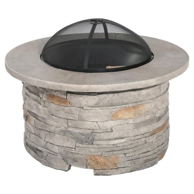 Channing 36 25 Wood Burning Patio Fire Pit Round Natural Stone