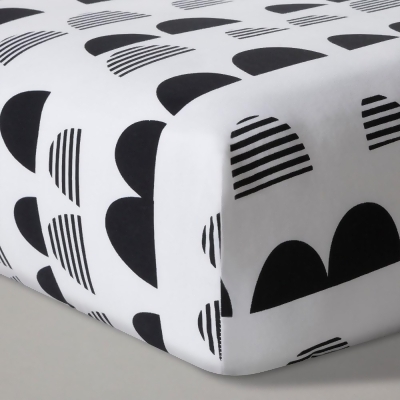 Fitted Crib Sheet Scallop Cloud Island Black White From Target