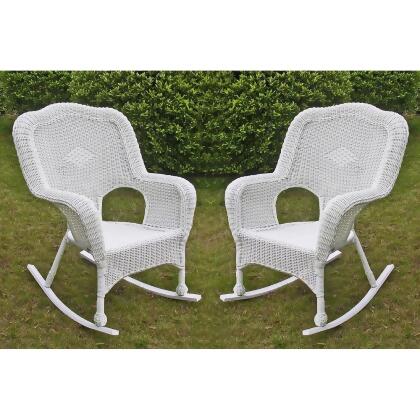 Chelsea 2 Pc Wicker Patio Rocker Set International Caravan White Email This
