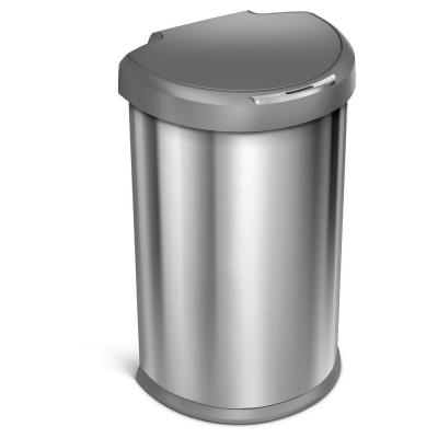 Simplehuman Studio 45 Liter Semi Round Sensor Trash Can Stainless Simplehuman Studio 45 Liter Semi Round Sensor Trash Can Stainless Steel Silver Gray Plastic Lid