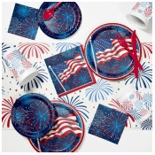 Fireworks Celebration 4th of July Party Supplies Kit, Red Fireworks Celebration 4th of July Party Supplies Kit, Red