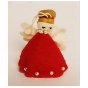 Felt Angel Ornament - Red Dress Felt Angel Ornament - Red Dress