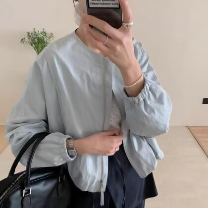韓系短版休閒百搭夾克棒球服外套4色 