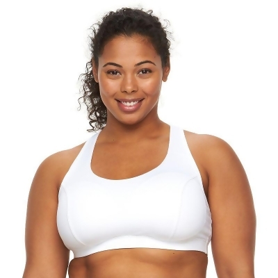 white plus size sports bra