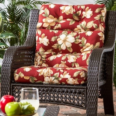 Greendale Home Fashions Outdoor High Back Chair Cushion Red From