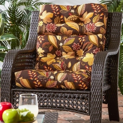 Greendale Home Fashions Outdoor High Back Chair Cushion Brown