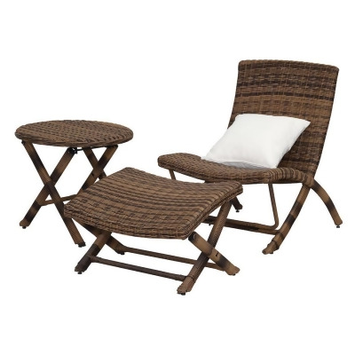 Safavieh Perkins Outdoor Lounge Chair 3 Piece Set Brown From